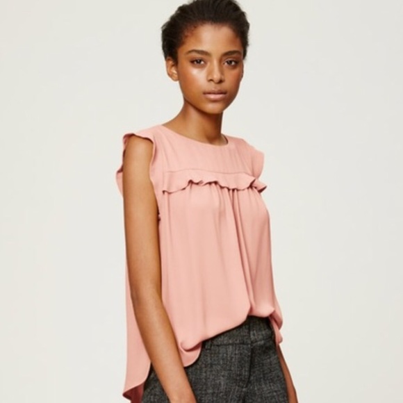 LOFT Tops - Sleeveless ruffle top